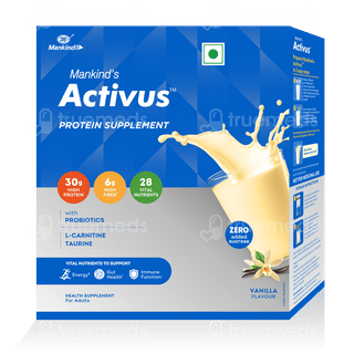 Activus Vanilla Flavour Zero Added Sucrose Refill Powder 200Gm